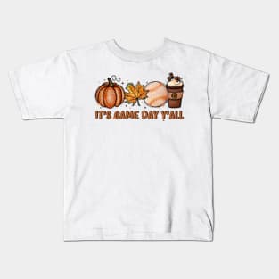 It's Game Day Y'all, Fall Baseball, Game Day For Women, Baseball Mom, Gamer Day, Halloween Baseball Season Kids T-Shirt